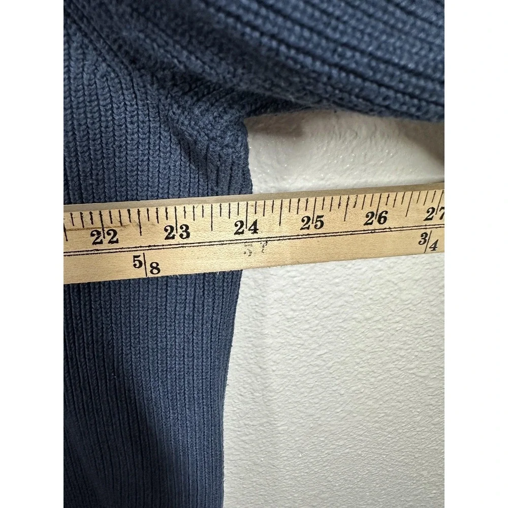 Banana Republic Sweater Mens‎ Extra Large Blue Mock Neck Button Henley Ribbed